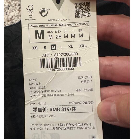 Zara Y2K Women's Wide Leg Cargo Pants Trousers Streetwear Gorpcore Black, size M - Picture 3 of 8